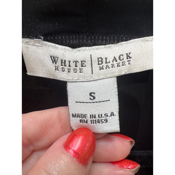 White House Black Market Women’s Small Twist Front 3/4 Sleeve Top Black - Picture 4 of 5